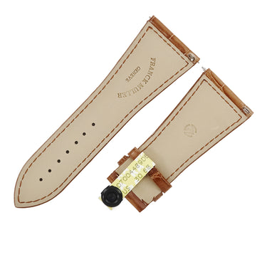 フランクミュラー FRANCK MULLER マスタースクエア 6000 KING用 クロコバンド ブラウン クロコダイル 腕時計パーツ 未使用 純正 シャイニー 30mm ブラウン 茶