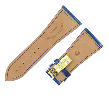 フランクミュラー FRANCK MULLER マスタースクエア 6000 KING用 クロコバンド ブルー クロコダイル 腕時計パーツ 未使用 純正 シャイニー 艶 30mm ブルー 青