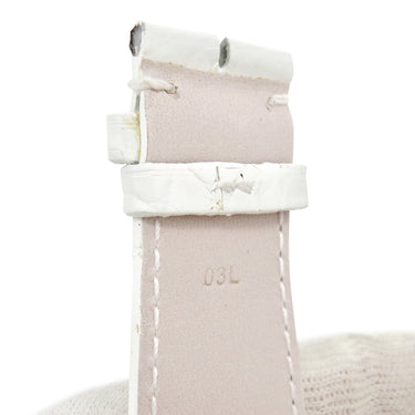 フランクミュラー FRANCK MULLER マスタースクエア 6000 KING用 クロコバンド ホワイト クロコダイル 腕時計パーツ 未使用 純正 マット 30mm ホワイト 白