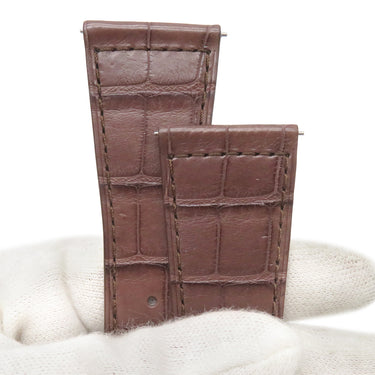 フランクミュラー FRANCK MULLER マスタースクエア 6000 H用 クロコバンド ダークブラウン クロコダイル 腕時計パーツ 未使用 純正 替え マット 26mm ダークブラウン 茶