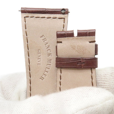 フランクミュラー FRANCK MULLER マスタースクエア 6000 H用 クロコバンド ダークブラウン クロコダイル 腕時計パーツ 未使用 純正 替え マット 26mm ダークブラウン 茶