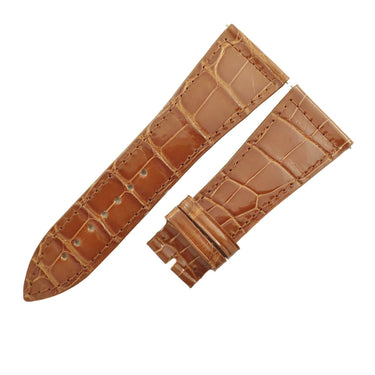 フランクミュラー FRANCK MULLER マスタースクエア 6000 H用 クロコバンド ブラウン クロコダイル 腕時計パーツ 未使用 純正 替え シャイニー 艶 26mm ブラウン 茶