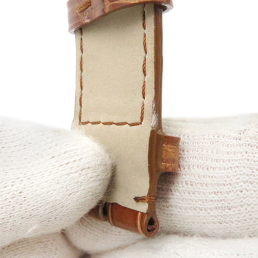 フランクミュラー FRANCK MULLER マスタースクエア 6000 H用 クロコバンド ブラウン クロコダイル 腕時計パーツ 未使用 純正 替え シャイニー 艶 26mm ブラウン 茶