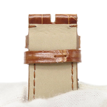 フランクミュラー FRANCK MULLER マスタースクエア 6000 H用 クロコバンド ブラウン クロコダイル 腕時計パーツ 未使用 純正 替え シャイニー 艶 26mm ブラウン 茶