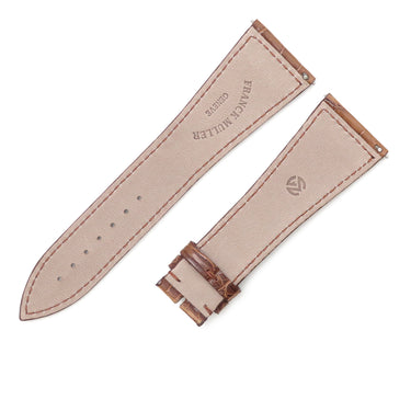 フランクミュラー FRANCK MULLER マスタースクエア 6000 H用 クロコバンド ブラウン クロコダイル 腕時計パーツ 未使用 純正 替え ロング 艶 26mm ブラウン 茶