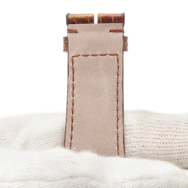 フランクミュラー FRANCK MULLER マスタースクエア 6000 H用 クロコバンド ブラウン クロコダイル 腕時計パーツ 未使用 純正 替え ロング 艶 26mm ブラウン 茶