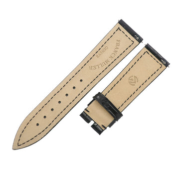 フランクミュラー FRANCK MULLER ロングアイランド(950~)/マスタースクエア(6002S)用 クロコバンド ブラック クロコダイル 腕時計パーツ 未使用 純正 18mm 黒