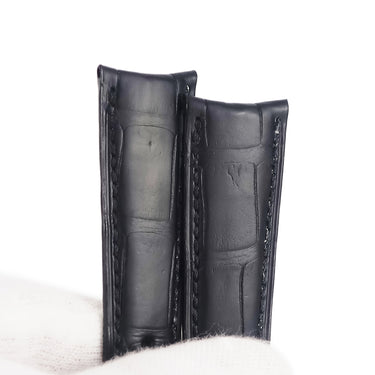 フランクミュラー FRANCK MULLER ラウンド 7000(39mm)用 クロコバンド ブラック クロコダイル 腕時計パーツ 未使用 純正 マット ショート 20mm ブラック 黒