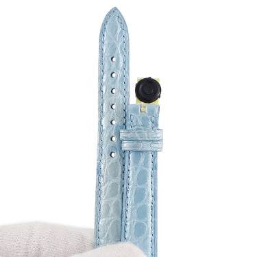 フランクミュラー FRANCK MULLER トノウカーベックス 1752 クロコバンド ブルー クロコダイル 腕時計パーツ 未使用 純正 ショート シャイニー 14mm ブルー