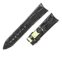 フランクミュラー FRANCK MULLER ラウンド 8035用 クロコバンド ブラック クロコダイル 腕時計パーツ 新品同様 純正 ベルト ショート 艶 18mm ブラック 黒