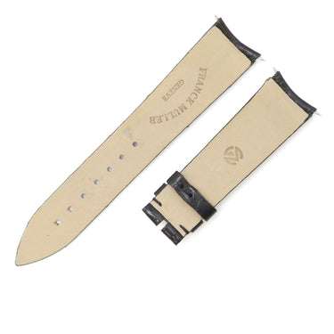 フランクミュラー FRANCK MULLER ラウンド 8035用 クロコバンド ブラック クロコダイル 腕時計パーツ 新品同様 純正 ベルト ショート 艶 18mm ブラック 黒