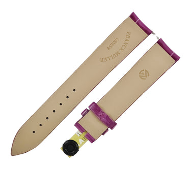 フランクミュラー FRANCK MULLER ラウンド 8035用 クロコバンド パープル クロコダイル 腕時計パーツ 未使用 純正 ベルト ロング シャイニー 17mm パープル 紫