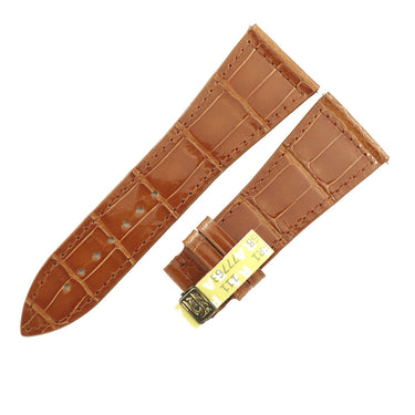 フランクミュラー FRANCK MULLER マスタースクエア 6000 H用 クロコバンド ブラウン クロコダイル 腕時計パーツ 未使用 純正 替え シャイニー 艶 26mm ブラウン 茶