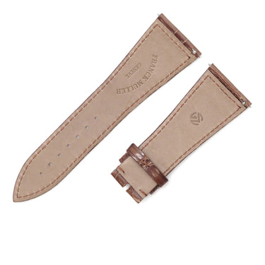 フランクミュラー FRANCK MULLER マスタースクエア 6000 H用 クロコバンド ブラウン クロコダイル 腕時計パーツ 未使用 純正 替え シャイニー 艶 26mm ブラウン 茶