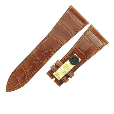 フランクミュラー FRANCK MULLER マスタースクエア 6000 H用 クロコバンド ブラウン クロコダイル 腕時計パーツ 未使用 純正 替え シャイニー 艶 26mm ブラウン 茶