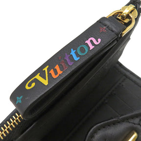 ルイヴィトン LOUIS VUITTON ニューウェーブ コンパクト ジップウォレット M63427 ブラック レザー 三つ折り財布 ゴールド金具 黒 キルティング