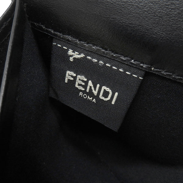 フェンディ FENDI FENDI ROMA ロゴ 8MO251 ブラック レザー 長財布 ゴールド金具 黒