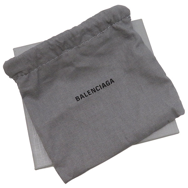 バレンシアガ BALENCIAGA ペーパーミニウォレット 391446 ブラック レザー 三つ折り財布 シルバー金具 黒 コンパクトウォレット