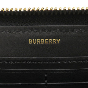 バーバリー BURBERRY TBモノグラム エンボス 80116011 ブラック レザー 長財布 ゴールド金具 黒 ラウンドファスナー