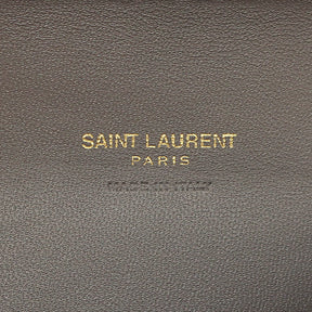 サンローラン SAINT LAURENT カサンドラ マトラッセ マルチフォールドウォレット フォグ レザー 三つ折り財布 ゴールド金具 グレージュ コンパクト ウォレット