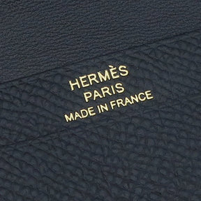 エルメス HERMES ベアンミニ コンパクト財布 コインケース ブラック ヴォーエプソン 二つ折り財布 ゴールド金具 黒