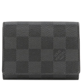 ルイヴィトン LOUIS VUITTON アンヴェロップ カルト ドゥ ヴィジット N63338 ダミエグラフィット ダミエグラフィットキャンバス カードケース シルバー金具 イニシャル入り