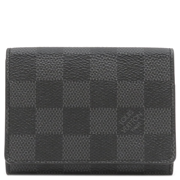 ルイヴィトン LOUIS VUITTON アンヴェロップ カルト ドゥ ヴィジット N63338 ダミエグラフィット ダミエグラフィットキャンバス カードケース シルバー金具 イニシャル入り