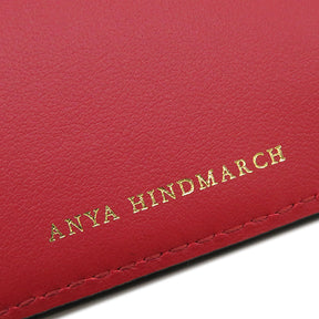 アニヤ・ハインドマーチ Anya Hindmarch ピーピング アイズ 159906 ブラック レザー 二つ折り財布 ゴールド金具 黒 コンパクト ウォレット 新品 未使用