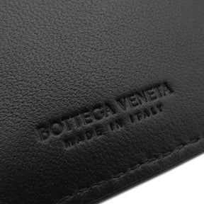 ボッテガヴェネタ BOTTEGA VENETA イントレチャート 382576V00168806 ブラック レザー 二つ折り財布 シルバー金具 黒 コンパクト ウォレット 新品 未使用