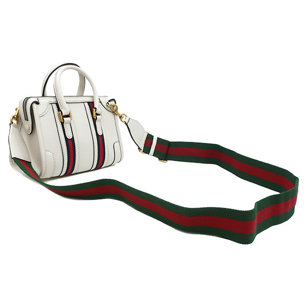 グッチ GUCCI シェリーライン ダブルG 715771 ホワイト レザー 2WAYバッグ ヴィンテージ金具 ハンドバッグ ショルダーバッグ