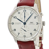 IWC IWC ポルトギーゼ クロノグラフ IW371605 自動巻き メンズ シルバー アラビア 青針