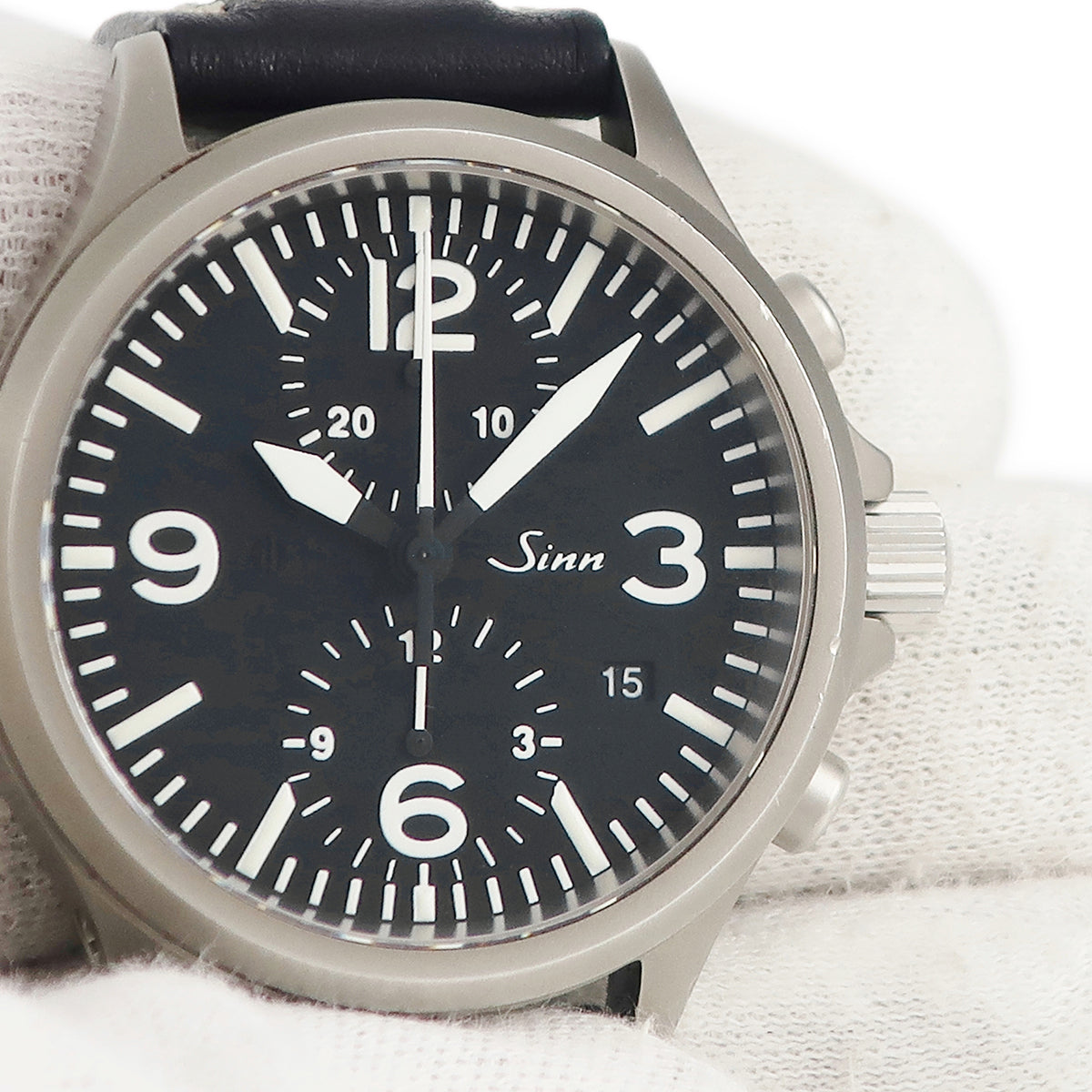 ジン SINN 756 デイト クロノグラフ  756 自動巻き メンズ ブラック Valjoux7750 テギメント加工ケース 耐磁