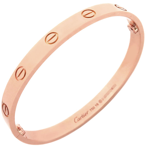 カルティエ Cartier LOVE ラブブレス B6067416 ピンクゴールド K18PG #16 ブレスレット 750 18K 18金 バングル