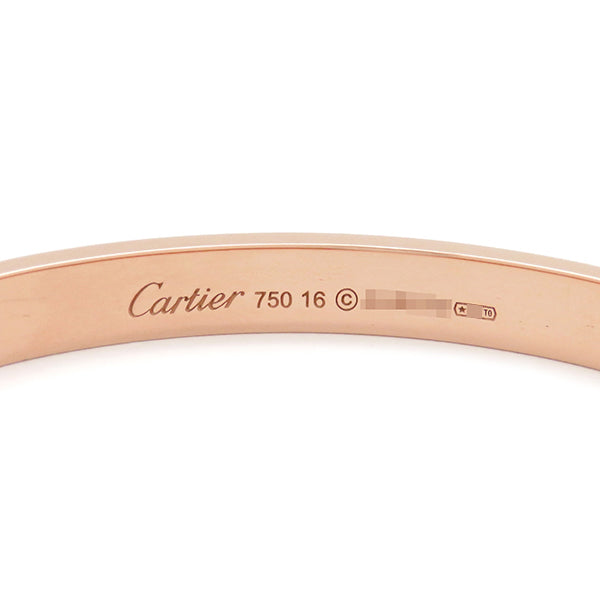 カルティエ Cartier LOVE ラブブレス B6067416 ピンクゴールド K18PG #16 ブレスレット 750 18K 18金 バングル