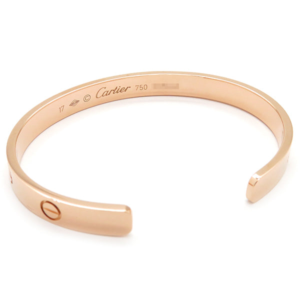 カルティエ Cartier LOVE ラブブレス オープン B6032617 ピンクゴールド K18PG #17 ブレスレット 750 18K 18金 バングル