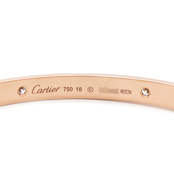 カルティエ Cartier LOVE ラブブレス ハーフダイヤ 4Pダイヤ B6069918 ピンクゴールド K18PG ダイヤモンド #18 ブレスレット 750PG RG 18K 18金