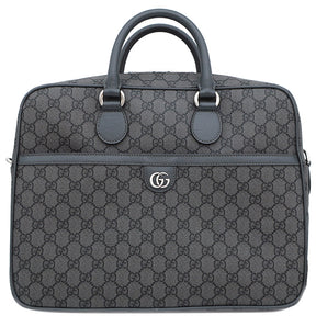 グッチ GUCCI オフディア ミディアム ブリーフケース 792116 グレー GGスプリームキャンバス レザー ビジネスバッグ シルバー金具 書類バッグ