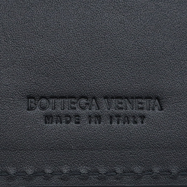 ボッテガヴェネタ BOTTEGA VENETA イントレチャート 123180V46511143 ブラック レザー 二つ折り財布 ブラック金具 新品 未使用 黒 マネークリップ