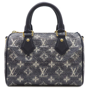 ルイヴィトン LOUIS VUITTON スピーディー 20 M23069 ネイビー モノグラムラミネーテッドジャガード 2WAYバッグ ゴールド金具 ハンドバッグ ショルダー