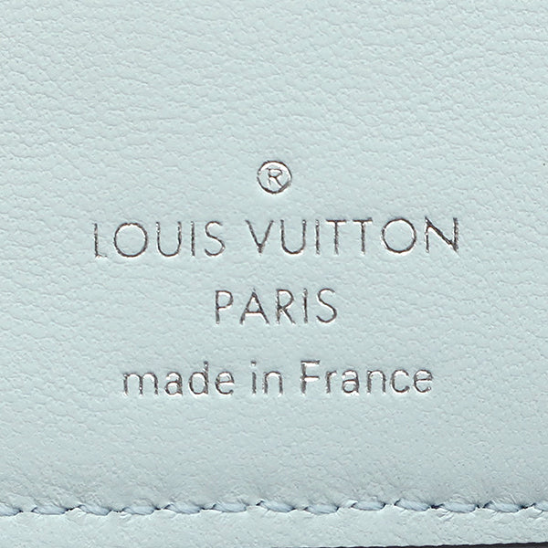 ルイヴィトン LOUIS VUITTON ポルトフォイユ クレア M82330 ライトブルー モノグラムマヒナ 二つ折り財布 シルバー金具 青 水色 コンパクト ウォレット