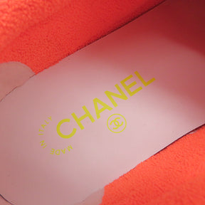 シャネル CHANEL ロゴ ローカット マルチカラー  G35934 ホワイトXマルチカラー レザー #38 スニーカー ネオンカラー