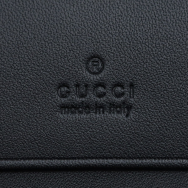 グッチ GUCCI オフィディア GG カードケース 523155 ブラック スウェード レザー 二つ折り財布 ゴールド金具 黒 シェリーライン コンパクト ウォレット