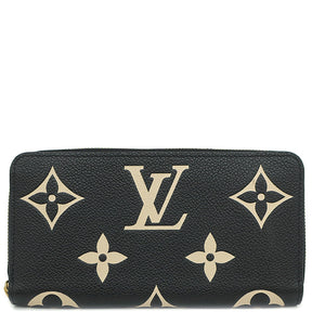 ルイヴィトン LOUIS VUITTON ジッピー ウォレット M80481  ブラック×ベージュ バイカラーモノグラムアンプラントレザー 長財布 ゴールド金具 黒 ジャイアントモノグラム ラウンドファスナー