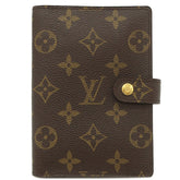 ルイヴィトン LOUIS VUITTON アジェンダ PM R20005 モノグラム モノグラムキャンバス 手帳カバー ゴールド金具 茶 システム手帳 スケジュール帳 名前刻印入り