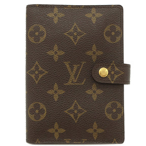 ルイヴィトン LOUIS VUITTON アジェンダ PM R20005 モノグラム モノグラムキャンバス 手帳カバー ゴールド金具 茶 システム手帳 スケジュール帳 名前刻印入り