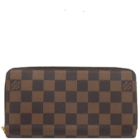 ルイヴィトン LOUIS VUITTON ジッピー ウォレット N60015 ダミエエベヌ ダミエキャンバス 長財布 ゴールド金具 茶 ラウンドファスナー