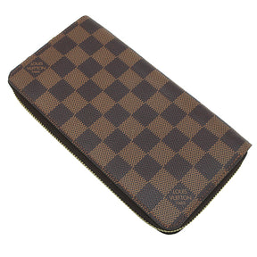 ルイヴィトン LOUIS VUITTON ジッピー ウォレット N60015 ダミエエベヌ ダミエキャンバス 長財布 ゴールド金具 茶 ラウンドファスナー