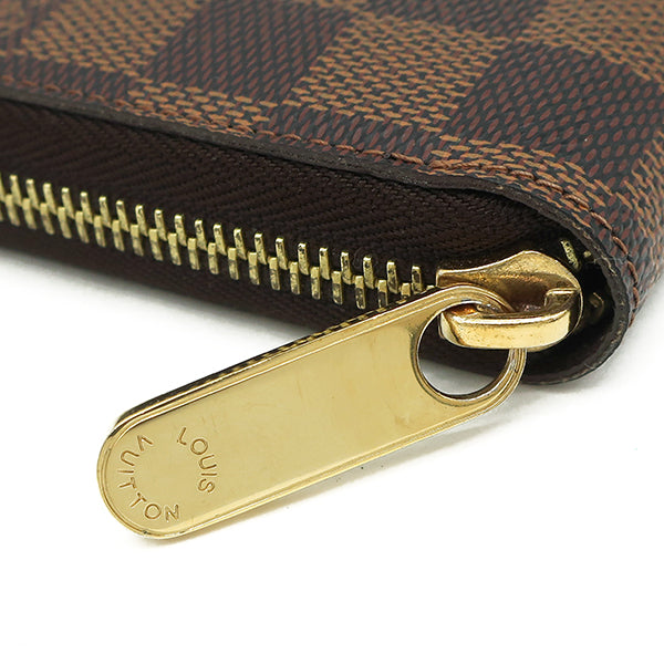 ルイヴィトン LOUIS VUITTON ジッピー ウォレット N60015 ダミエエベヌ ダミエキャンバス 長財布 ゴールド金具 茶 ラウンドファスナー