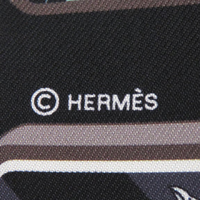 エルメス HERMES ツイリー ノワール×ローズ×グリ シルク スカーフ 【HERMES STORY/エルメスストーリー】