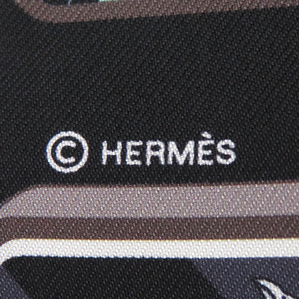 エルメス HERMES ツイリー ノワール×ローズ×グリ シルク スカーフ 【HERMES STORY/エルメスストーリー】